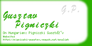 gusztav pigniczki business card